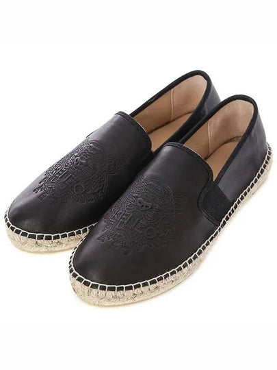 Tiger Leather Espadrille Shoes Black - KENZO - BALAAN 2