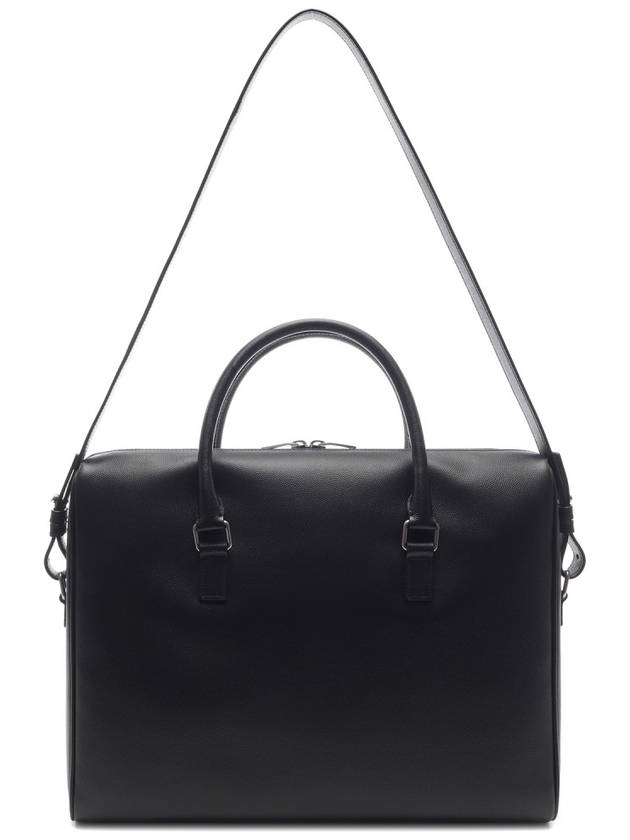 Logo Leather Brief Case Black - SAINT LAURENT - BALAAN 5