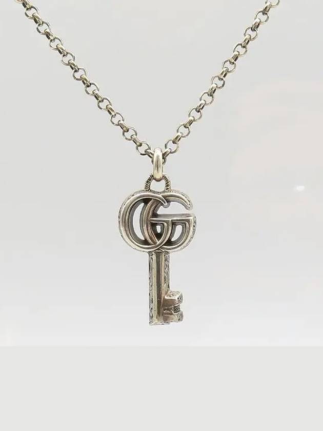 8206 627757 Ag925 Silver Sterling Double G KEY Necklace - GUCCI - BALAAN 1