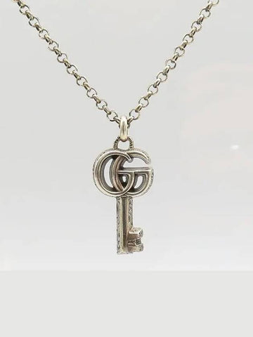 8206 627757 Ag925 Silver Sterling Double G KEY Necklace - GUCCI - BALAAN 1