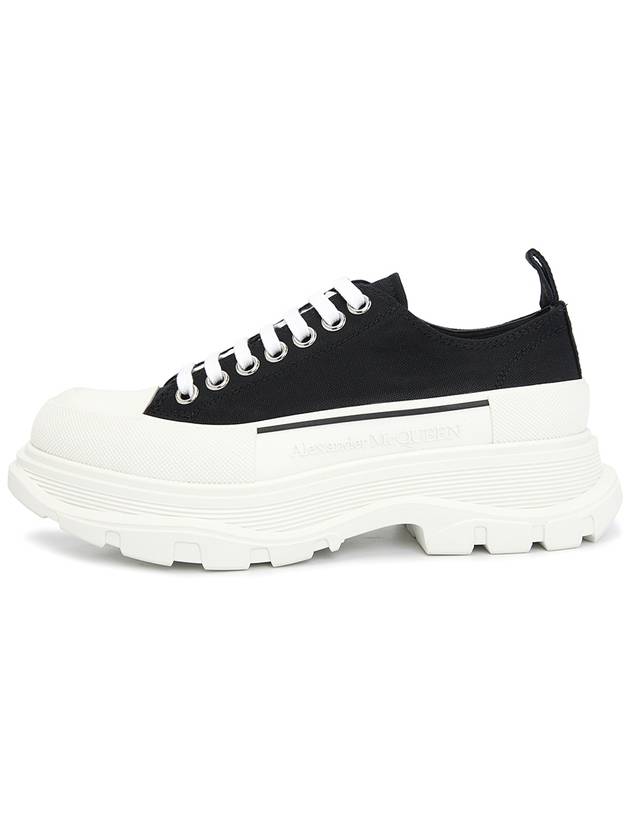 Tread Slick Platform Low Top Sneakers Black White - ALEXANDER MCQUEEN - BALAAN 5