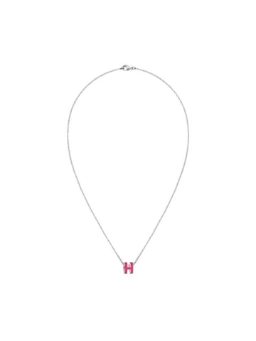 Mini Pop H Pendant Necklace Rose Extreme - HERMES - BALAAN 1