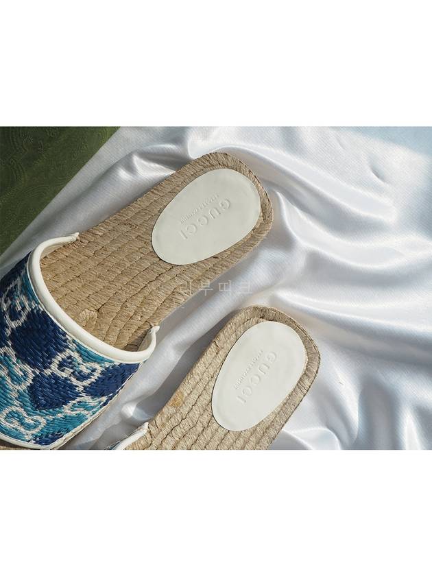 GG logo espadrille slippers blue 703411 - GUCCI - BALAAN 6