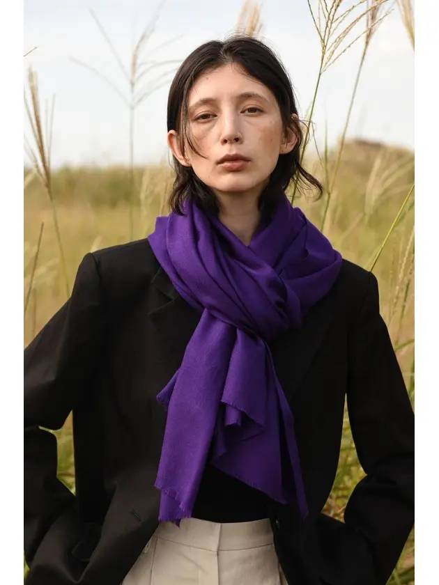 Cashmere Pashmina Muffler Royal Purple - WILL'O THE WISP - BALAAN 1