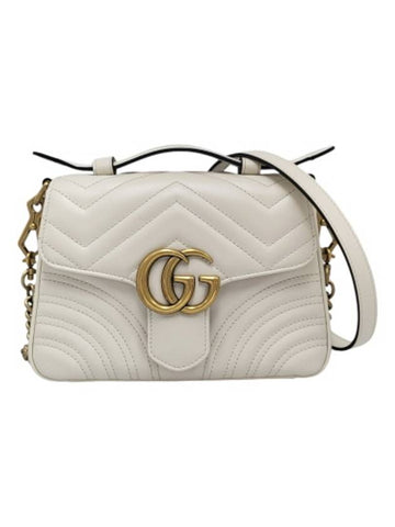 547260 GG Marmont White Matelasse Mini Top Handle Tote Bag Strap - GUCCI - BALAAN 1