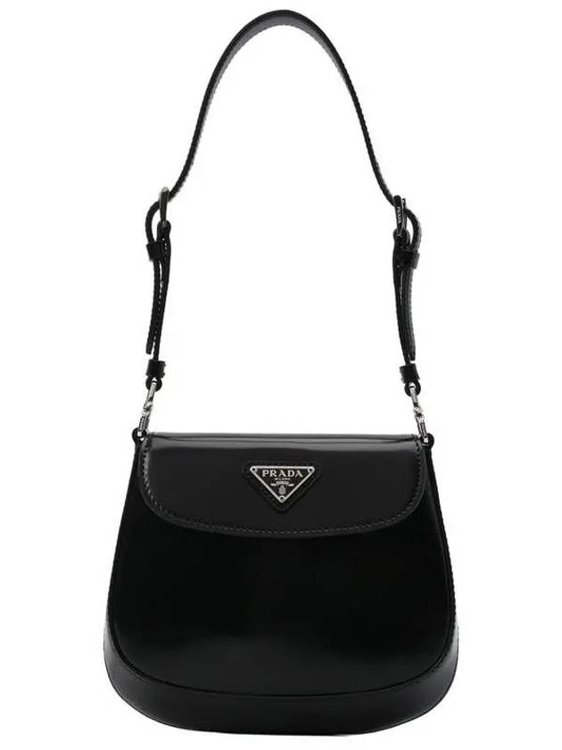 Cleo Brushed Leather Mini Shoulder Bag Black - PRADA - BALAAN 2