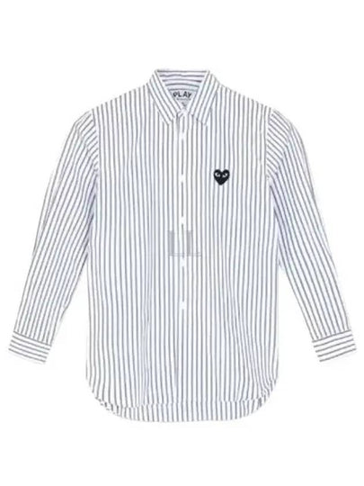 Heart Wappen Stripe Long Sleeve Shirt Blue - COMME DES GARCONS - BALAAN 2