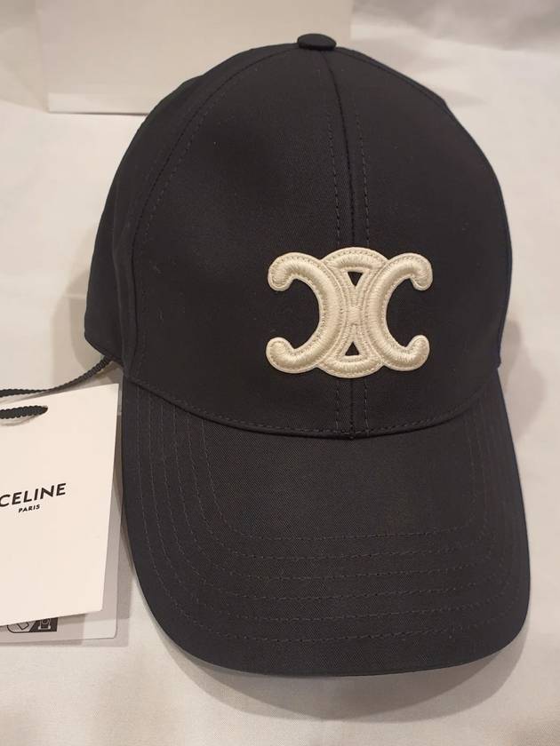 Triomphe Logo Cotton Ball Cap Black - CELINE - BALAAN 2