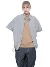 Women s SSHS LG seersucker string half shirt light gray - CHANCE'S NOI - BALAAN 1