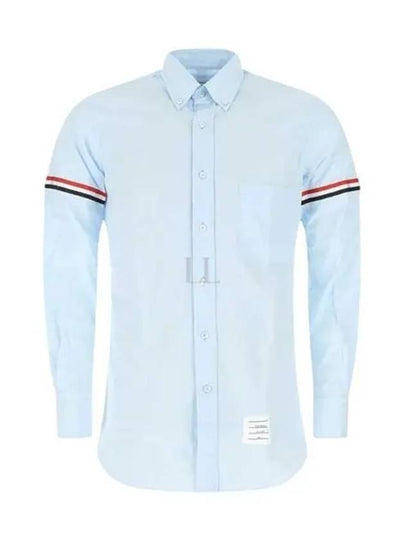 Men's Poplin Grosgrain Armband Classic Long Sleeve Shirt Blue - THOM BROWNE - BALAAN 2