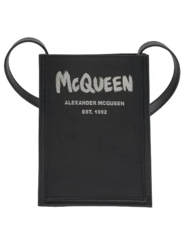 Mini Graffiti Edge Crossbody Black Bag - ALEXANDER MCQUEEN - BALAAN 1