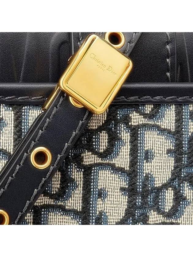 30 Montaigne East West Oblique Jacquard Chain Shoulder Bag Blue - DIOR - BALAAN 7