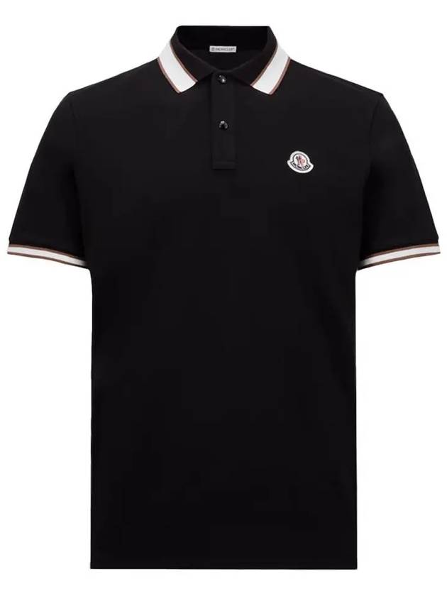 Logo Patch Polo Shirt Black - MONCLER - BALAAN 2