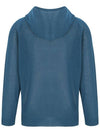 Eyelet Hooded Knit Top Teal Blue - CALLAITE - BALAAN 8