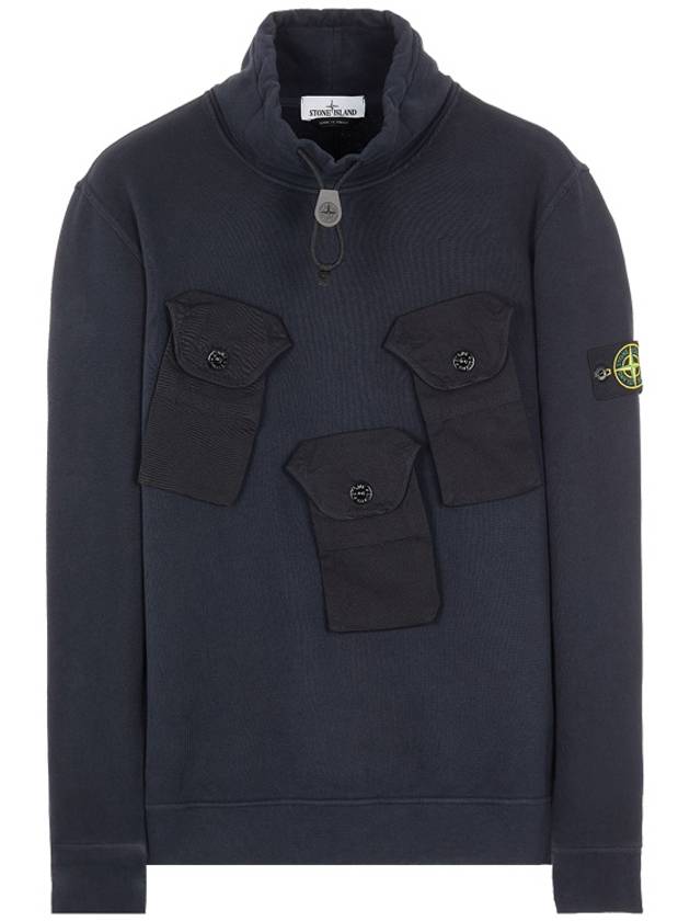 Wappen Patch Multi-Pocket Mock Neck Sweatshirt Navy - STONE ISLAND - BALAAN 2