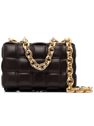 Gold Cassette Lambskin Shoulder Bag Fondente - BOTTEGA VENETA - BALAAN 1