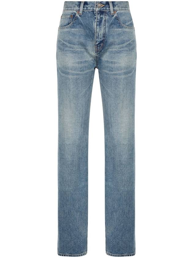 Denim Straight Jeans Blue - SAINT LAURENT - BALAAN 2