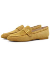 Gold-Plated T Logo Suede Loafers Camel Brown - TOD'S - BALAAN 5