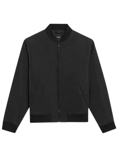 Fluid Twill Bomber Jacket Black - THEORY - BALAAN 1