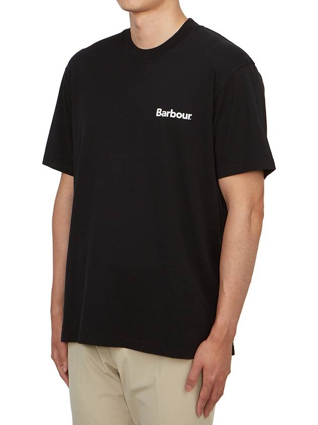 Stowell Cotton Short Sleeve T-Shirt Black - BARBOUR - BALAAN 4