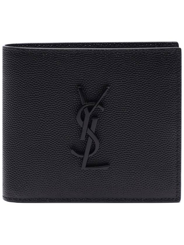 Cassandre  Leather Half Wallet Black - SAINT LAURENT - BALAAN 3