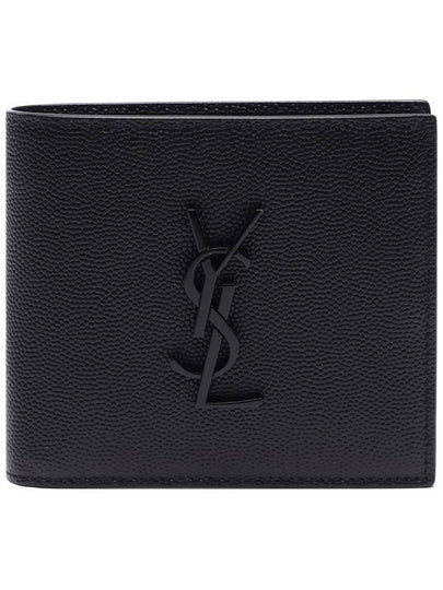 Cassandre  Leather Half Wallet Black - SAINT LAURENT - BALAAN 2