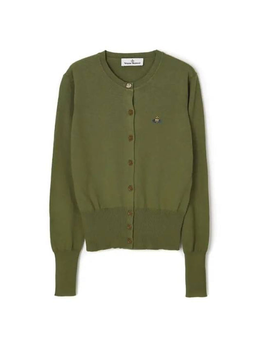 Bea Logo Cardigan Green - VIVIENNE WESTWOOD - BALAAN 1