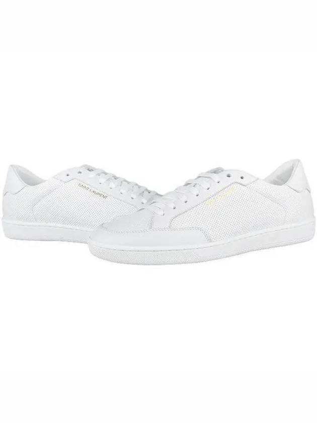 Court Classic Perforated Leather Low Top Sneakers White - SAINT LAURENT - BALAAN 2