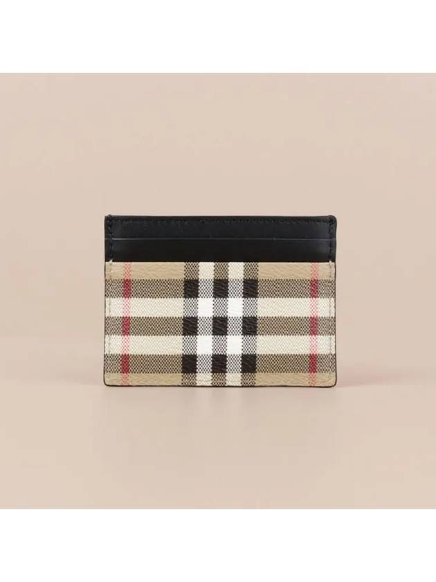 Men's Check Vintage Card Wallet Beige A7026 - BURBERRY - BALAAN 2