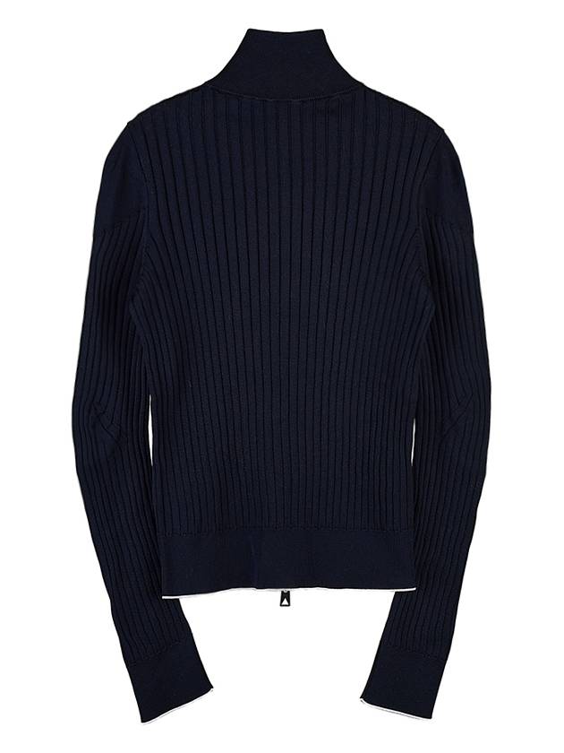 Knit Zip Up Jacket Navy - BOTTEGA VENETA - BALAAN 3