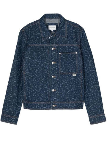 Maison Kitsune geometric pattern denim jacket MM02112WW5024 - MAISON KITSUNE - BALAAN 1