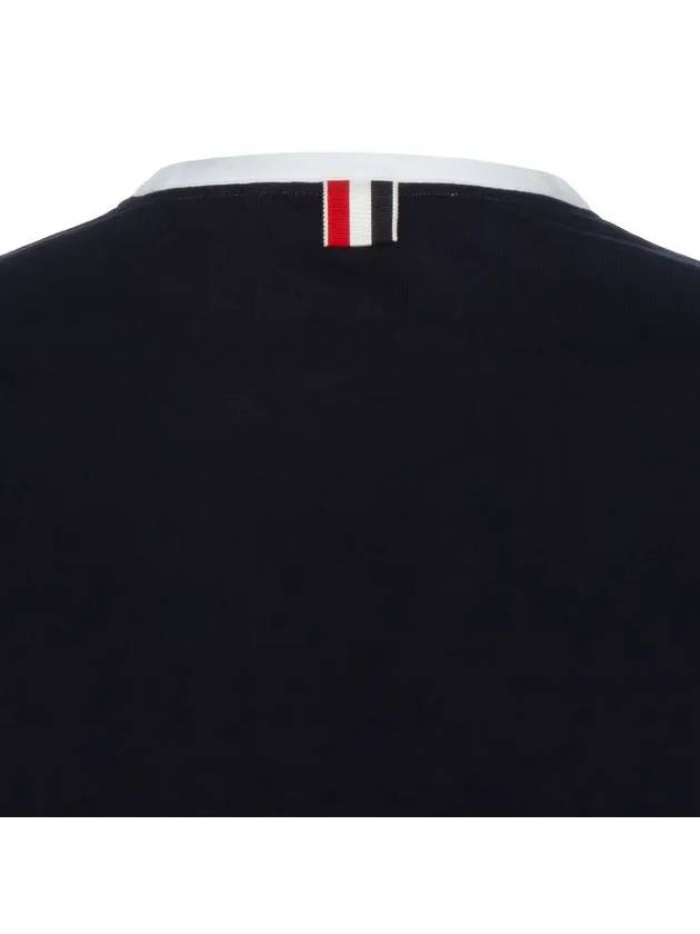 Asymmetric Hem Short Sleeve T-Shirt Navy - THOM BROWNE - BALAAN 10