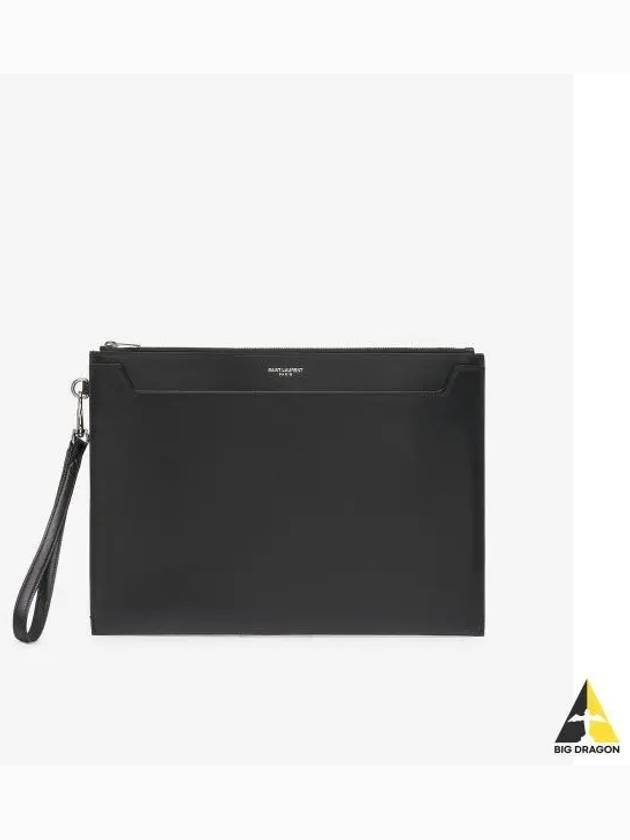 Classic Strap Tablet Clutch Bag Black - SAINT LAURENT - BALAAN 2