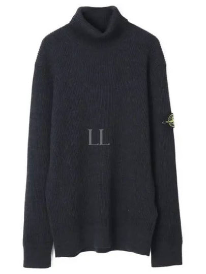 Men's Logo Patch Turtleneck Steel Grey Melange - STONE ISLAND - BALAAN 2