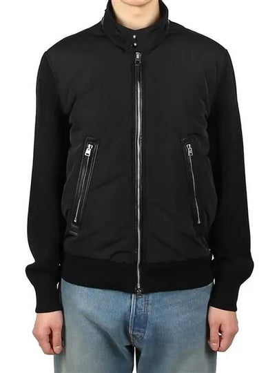 Men's Nylon Zip-Up Jacket Black - TOM FORD - BALAAN 2