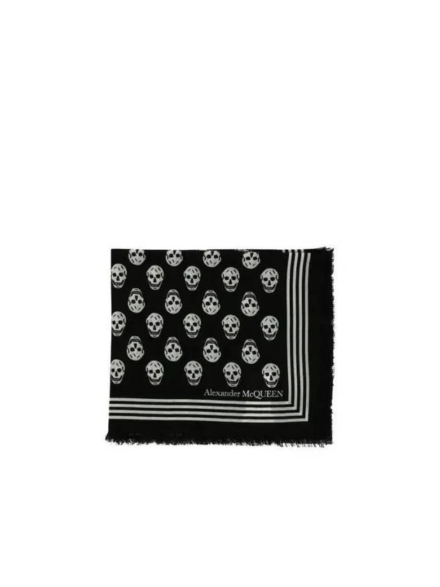 Skull Wool Scarf Black - ALEXANDER MCQUEEN - BALAAN 2