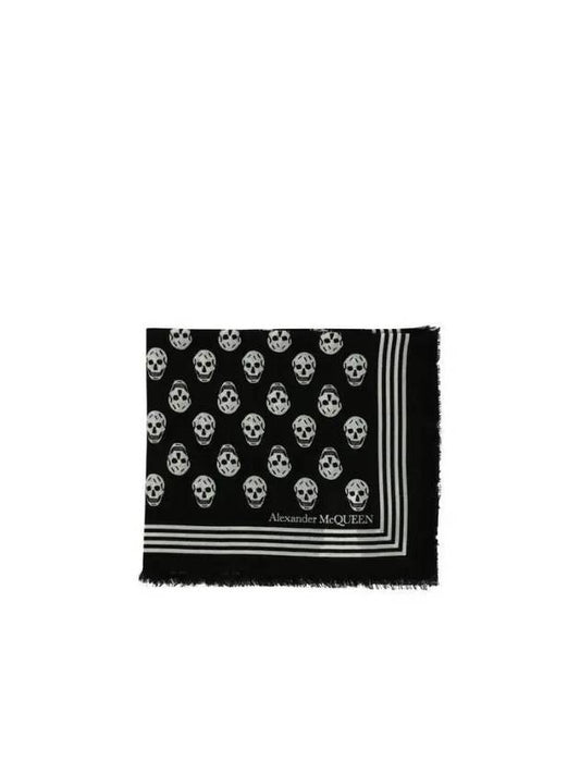 Skull Wool Scarf Black - ALEXANDER MCQUEEN - BALAAN 2