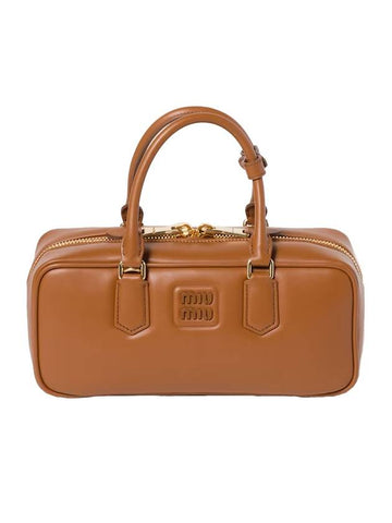 Miu Miu Arcadie Leather Tote Bag Cognac - MIU MIU - BALAAN 1