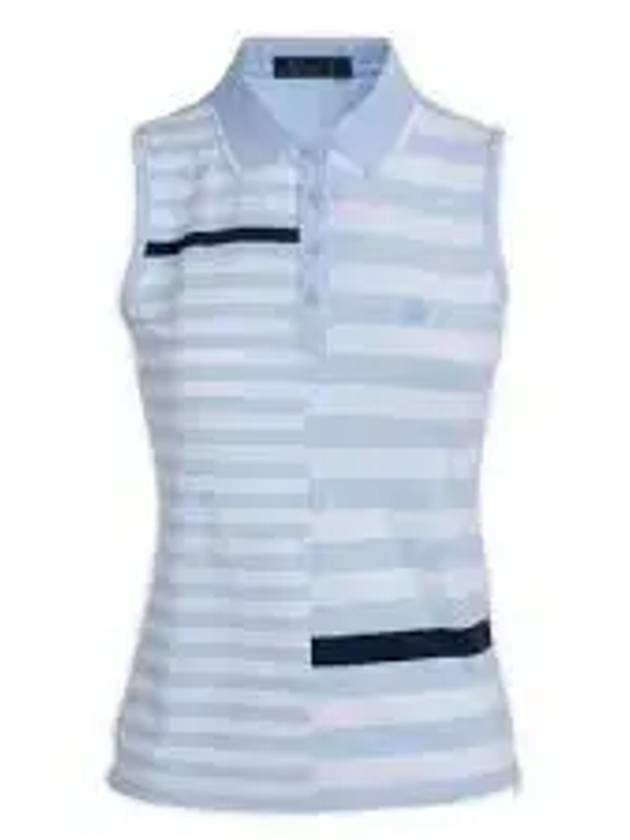 Women's Bold Stripe Tech Jersey Polo Sleeveless Sky - G/FORE - BALAAN 2