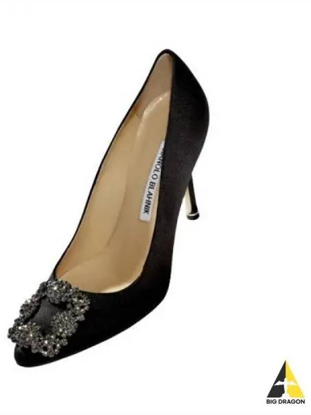 Manolo Blahnik Women s Hangisi Crystal Satin Heel Black HANGISIFMC9XX0662 - MANOLO BLAHNIK - BALAAN 1