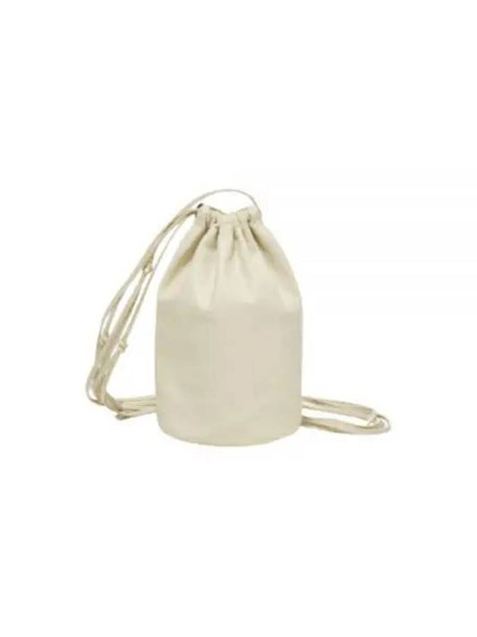 LEATHER BIG ROUND STRING POUCH IVORY A23AB01AE leather big round string pouch - AURALEE - BALAAN 1