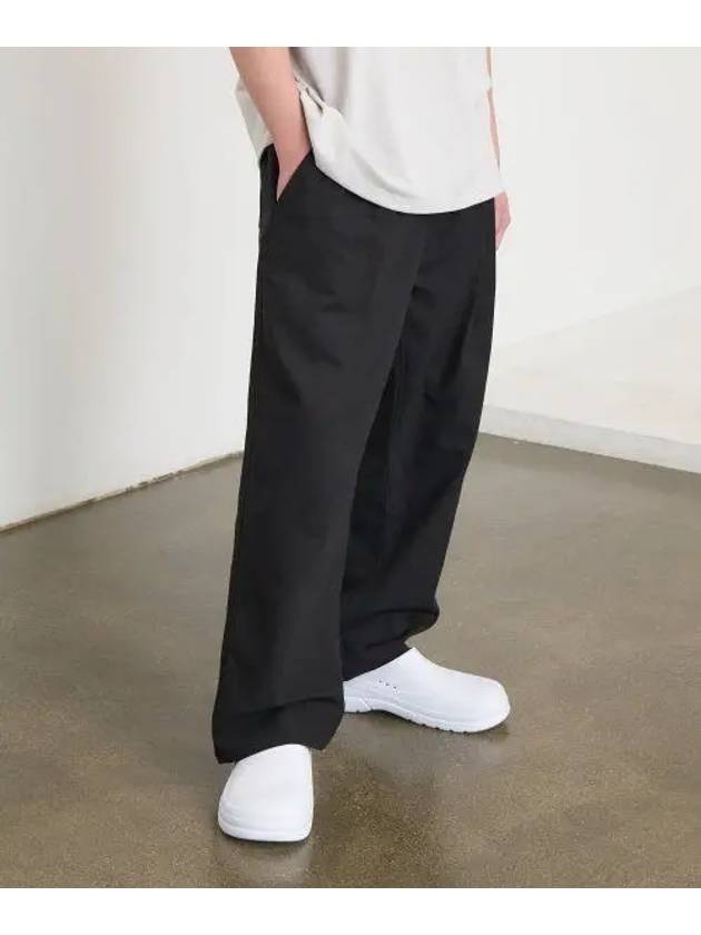 One Tuck Linen Wide Pants Black - INDUST - BALAAN 5