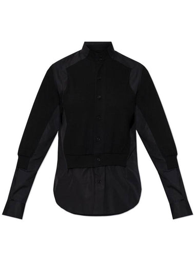 Comme Des Garçons Noir Kei Ninomiya Shirt With Cardigan Motif, Women's, Black - COMME DES GARCONS - BALAAN 1