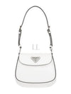 Cleo Brushed Leather Mini Shoulder Bag White - PRADA - BALAAN 2