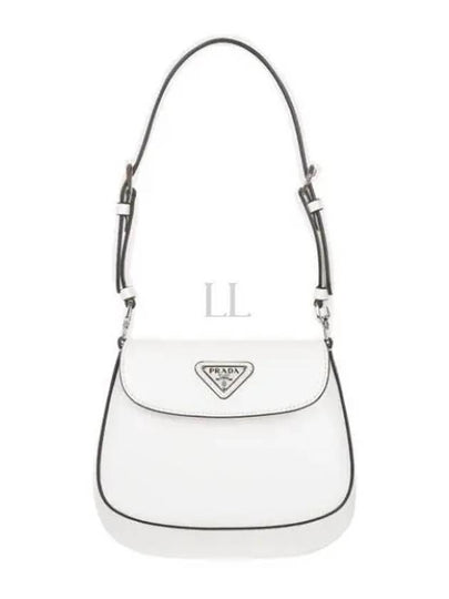 Cleo Brushed Leather Mini Shoulder Bag White - PRADA - BALAAN 2