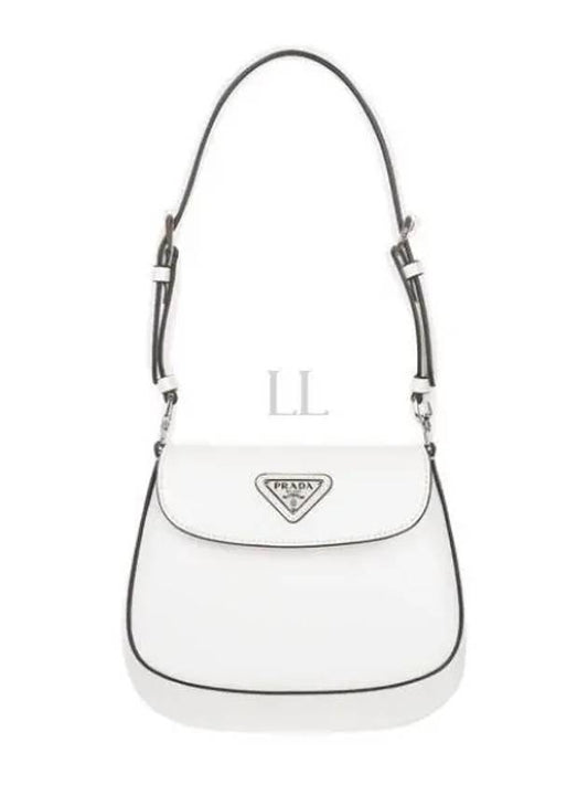 Cleo Brushed Leather Mini Shoulder Bag White - PRADA - BALAAN 2