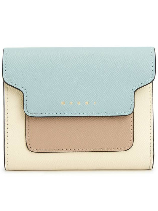 Saffiano Tri-Fold Half Wallet Blue - MARNI - BALAAN 2