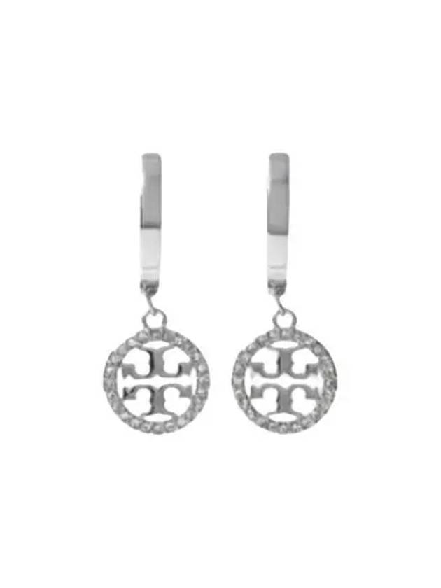 Miller Pave Hoop Earrings Silver - TORY BURCH - BALAAN 2