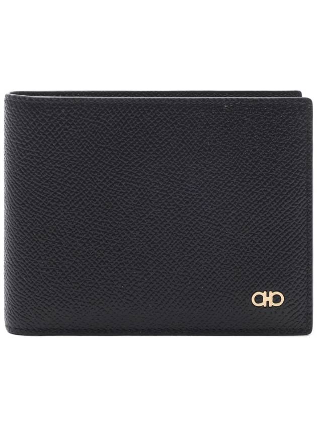 Gancini Bifold Half Wallet Black - SALVATORE FERRAGAMO - BALAAN 2