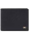 Gancini Bifold Half Wallet Black - SALVATORE FERRAGAMO - BALAAN 3